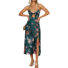 Summer Sleeveless Spaghatti Floral Printed Beach Dress
